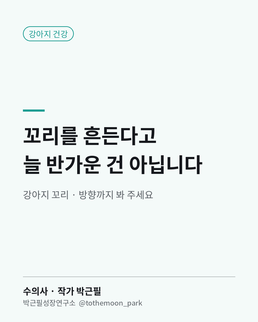 꼬리를 흔든다고 늘 반가운 건 아닙니다.
