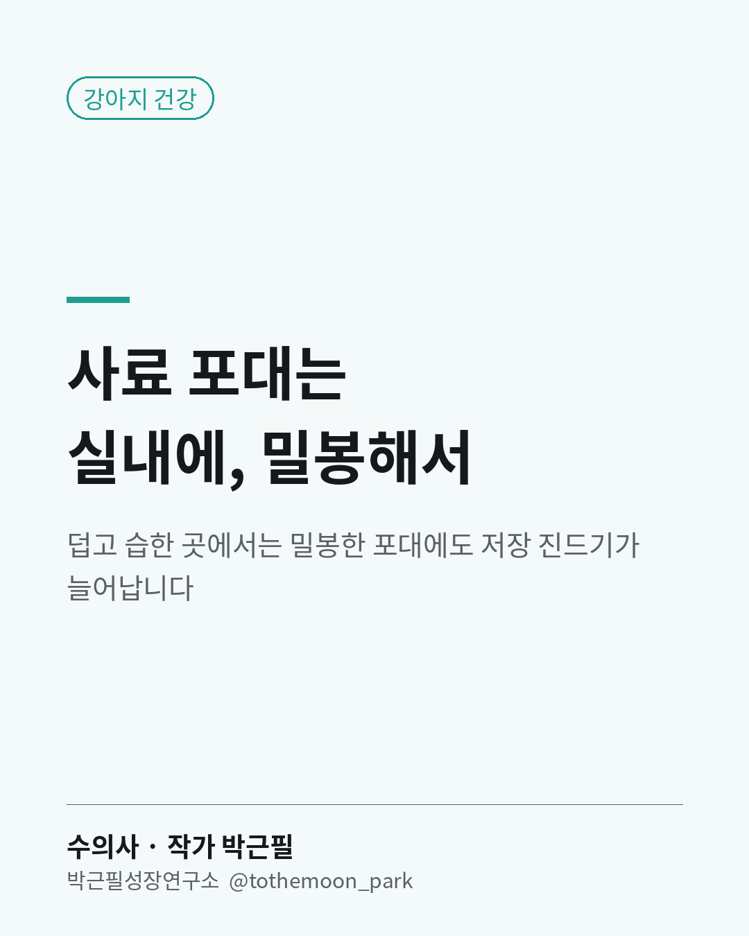 강아지 사료 포대, 어디에 두고 계신가요?
