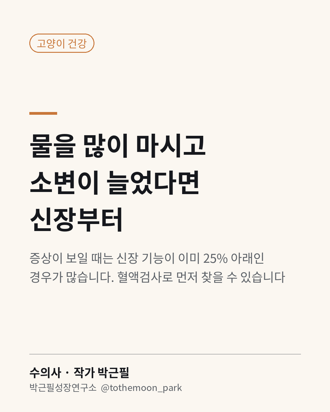 고양이가 요즘 물을 많이 마시고 소변이 늘었나요?