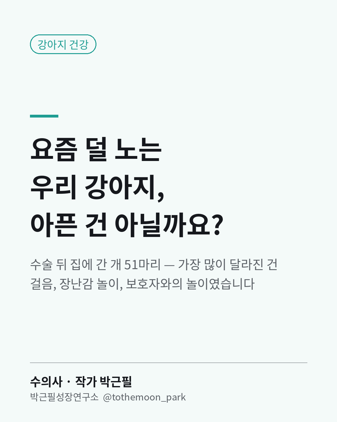 강아지가 아플 때, 가장 먼저 달라지는 건 무엇일까요?