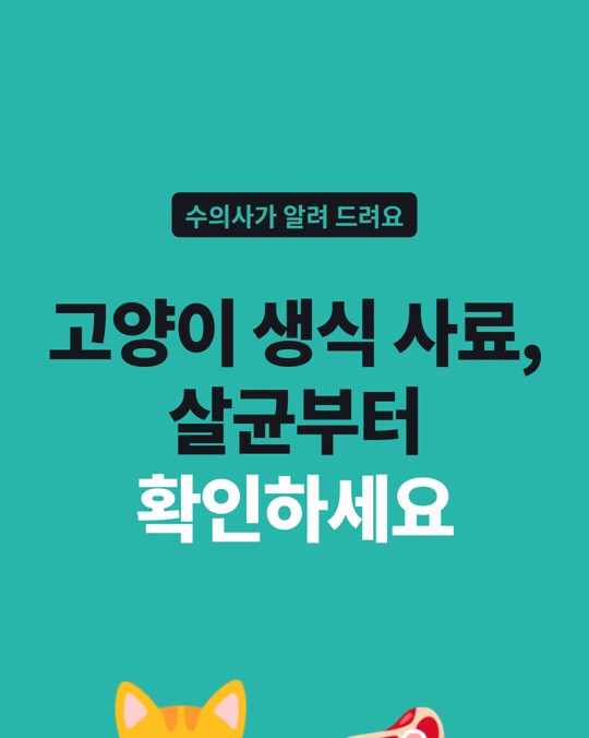 고양이 생식 사료, 살균 여부부터 확인하세요.