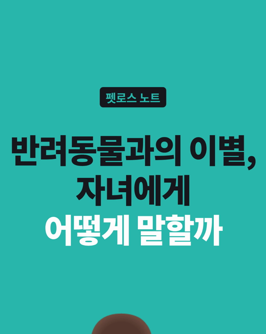 반려동물이 떠날 때, 자녀에게는 어떻게 설명해야 할까요?