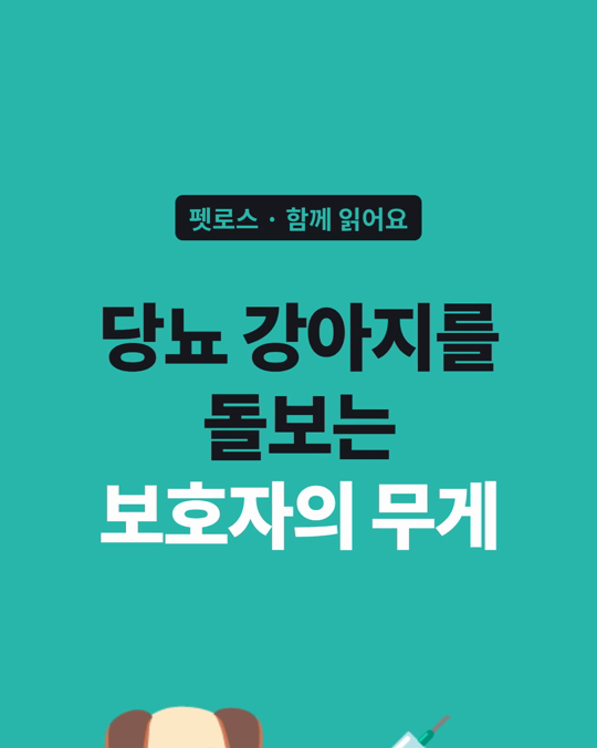 당뇨가 있는 강아지를 돌보는 보호자의 무게