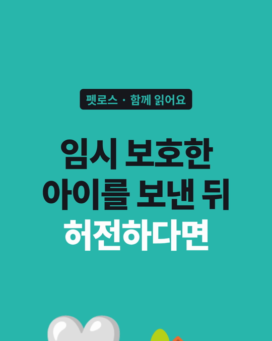 임시 보호한 아이를 보낸 뒤의 허전함도, 이별입니다.