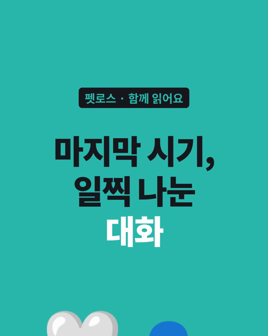 마지막 시기, 수의사와 나눈 대화가 좋았을수록 후회가 적었습니다.